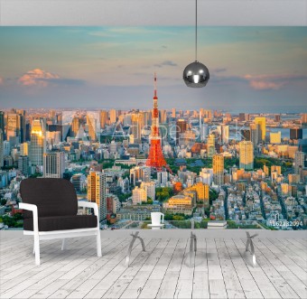 Picture of Tokyo skyline  with Tokyo Tower in Japan